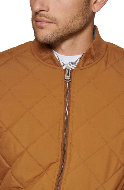 Shop Levi's Diamond Quilted Bomber Jacket In Brown