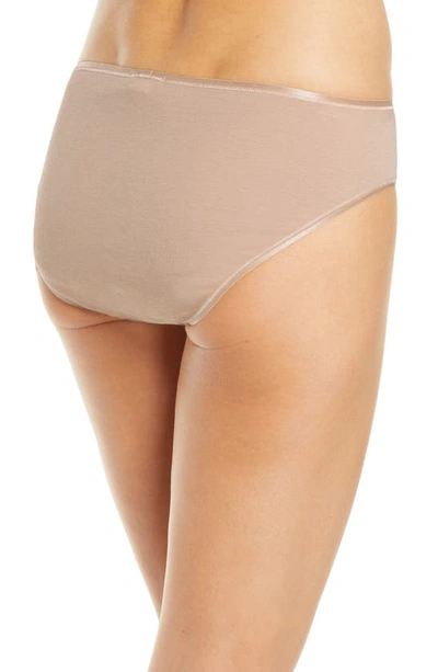 Shop Hanro Seamless Cotton High Cut Briefs In Beige