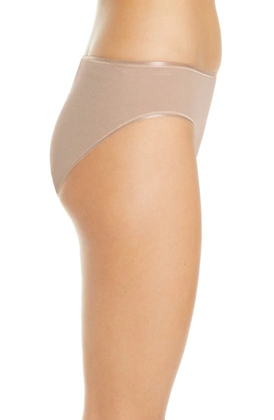 Shop Hanro Seamless Cotton High Cut Briefs In Beige