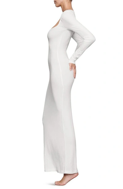 Shop Skims Soft Lounge Long Sleeve Dress In Marble
