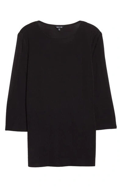 Misook Plus Size 3/4-sleeve Layering Shell In Black