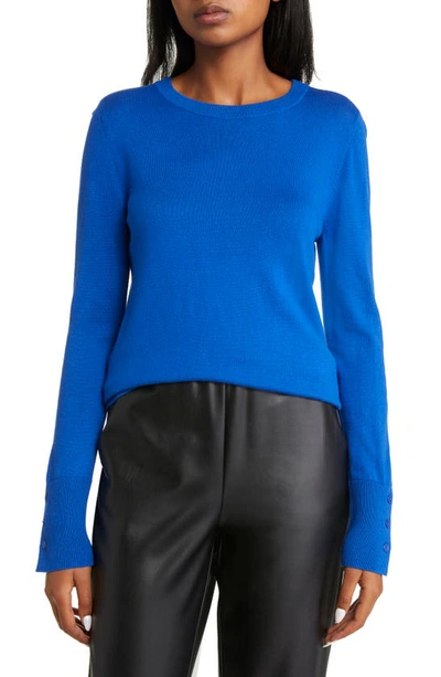 Halogen Crewneck Sweater In Blue Surf
