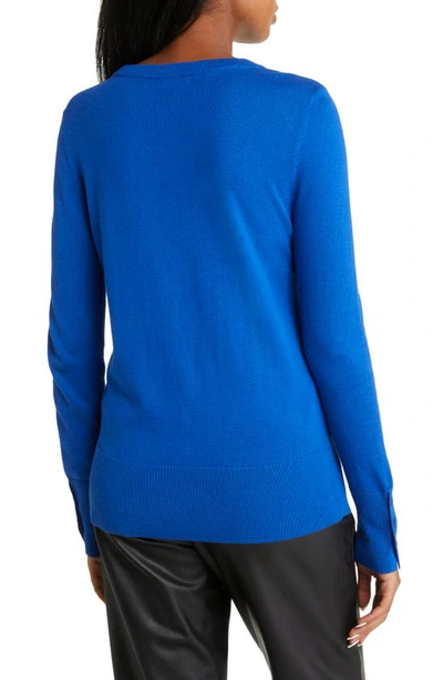 Shop Halogen (r) Crewneck Sweater In Blue Surf