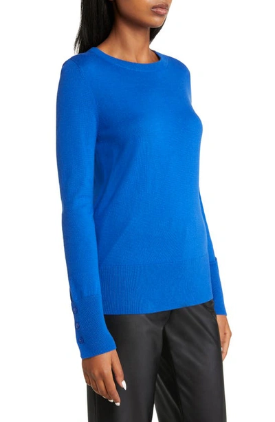 Halogen Crewneck Sweater In Blue Surf
