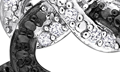 Shop Delmar Sterling Silver Diamond Infinity Heart Pendant Necklace In Black
