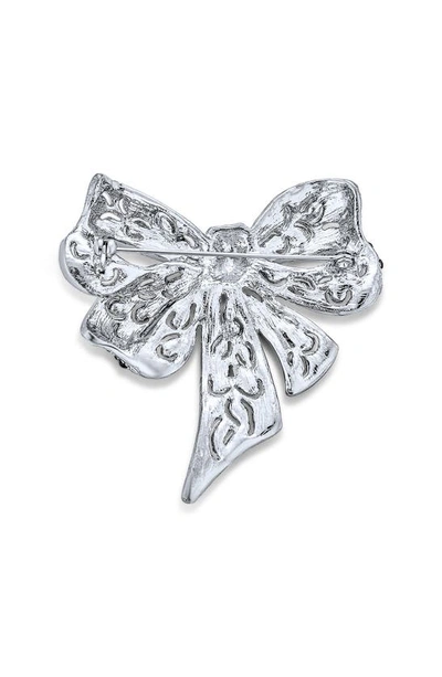 Bling Jewelry Sterling Silver Cz Statement Pin In Dark Blue