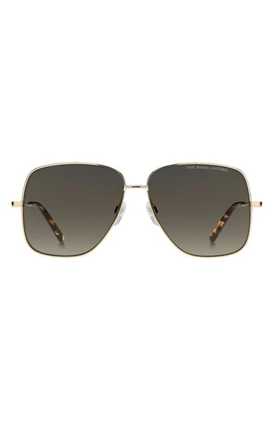 Shop Marc Jacobs 59mm Gradient Square Sunglasses In Gold / Brown Gradient