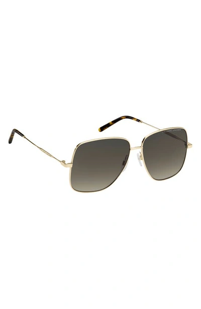 Shop Marc Jacobs 59mm Gradient Square Sunglasses In Gold / Brown Gradient