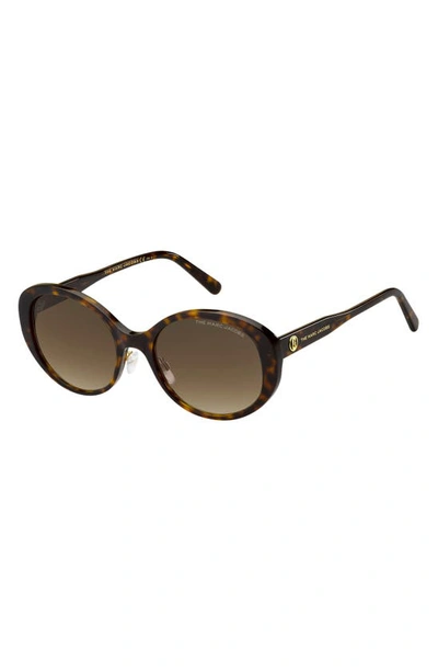Shop Marc Jacobs 54mm Gradient Round Sunglasses In Havana / Brown Gradient