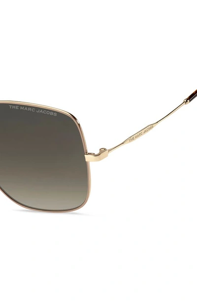 Shop Marc Jacobs 59mm Gradient Square Sunglasses In Gold Nude / Brown Gradient