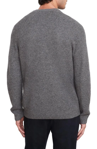 Vince Raglan Ribbed Crewneck Sweater In Med H Grey