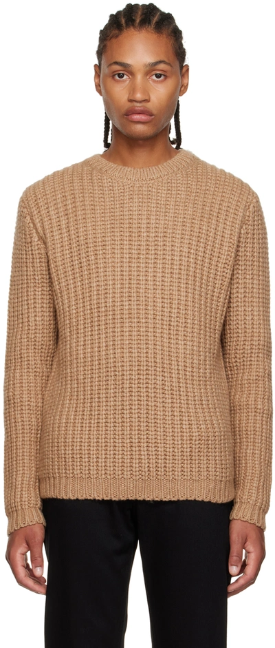 Shop Apc Brown Heini Sweater In Cab Camel