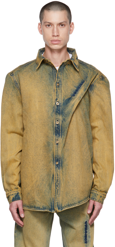 Shop Y/project Beige Pinched Shirt In Vintage Beige