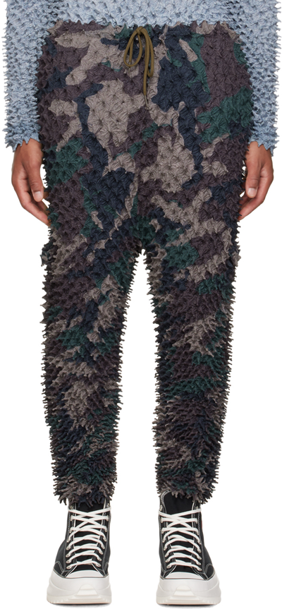 Shop Doublet Khaki Shibori Trousers In Camouflage