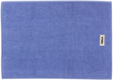 Tekla Blue Organic Cotton Bath Mat In Clear Blue