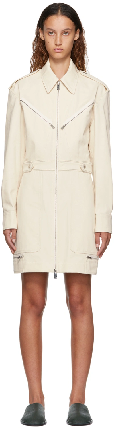 Victoria Beckham Off-white Zip Utility Minidress In 559 Off White