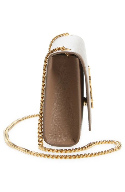 Shop Saint Laurent Medium Kate Leather Chain Shoulder Bag In Taupe