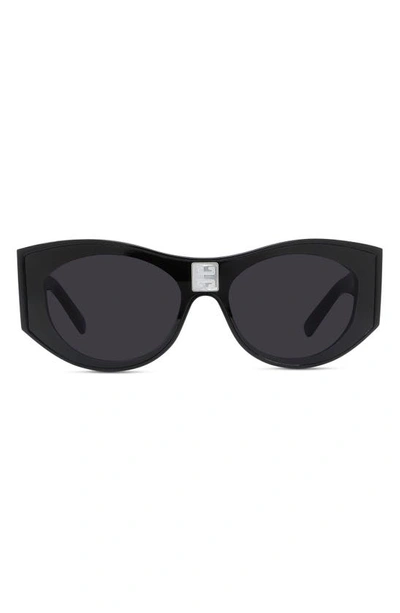 Shop Givenchy Shield Sunglasses In Shiny Black / Smoke
