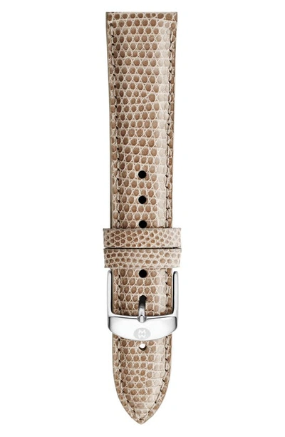 Shop Michele 18mm Leather Watch Strap In Cashmere