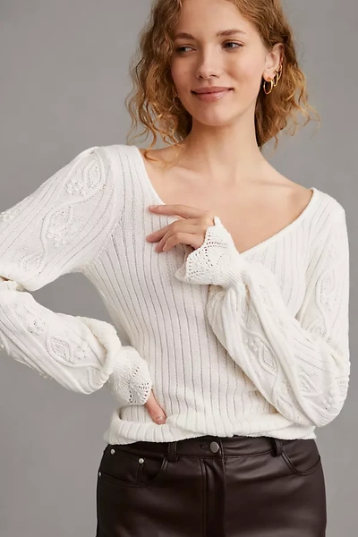 Shop Paige Europa Sweater In White