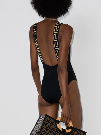 Shop Versace Greca Detail Swimsuit