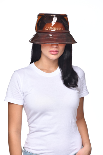 Shop Carmen Sol Raquel Jelly Bucket Hat In Brown