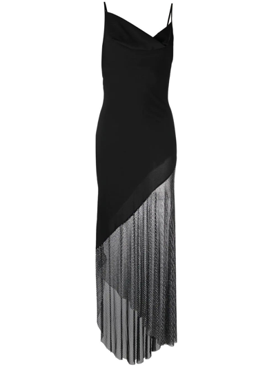 Shop Giuseppe Di Morabito Embellished Asymmetrical Long Dress In Nero