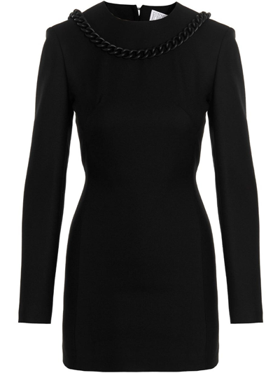 Shop Giuseppe Di Morabito Black Mini Dress With Chain Detail In Nero