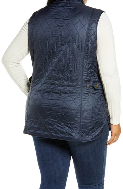 Shop Barbour Wray Fleece Lined Nylon Vest In Navy