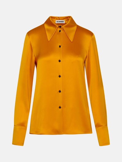 Shop Jil Sander Mustard Silk Shirt In Yellow
