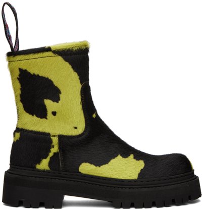 Shop Camperlab Black & Green Eki Ankle Boots In 009 Multi
