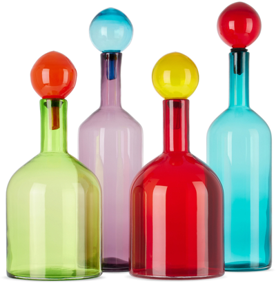 Polspotten Multicolor Large Bubbles & Bottles Vase Set In Multi