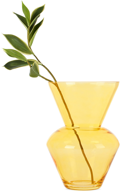 Polspotten Fat Neck Vase In Yellow