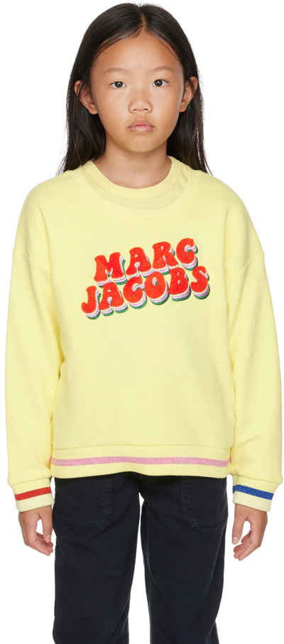 Marc Jacobs Girls Teen Yellow Logo Sweatshirt In 513 Jaune Acidule