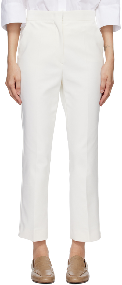Shop Max Mara White Campos Slim Trousers In 002 White