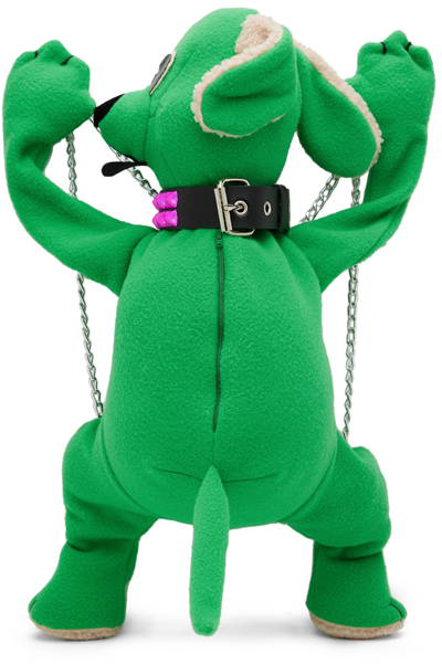 Shop Anna Sui Mini Ssense Exclusive Kids Green Fleece Doggy Backpack