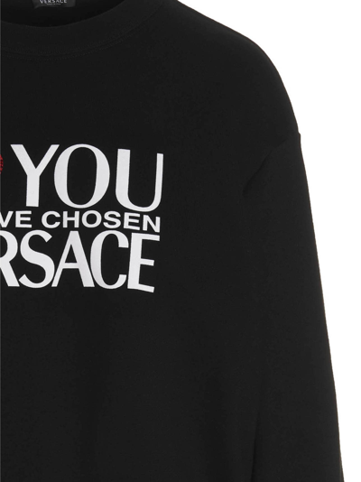 Shop Versace I Love You Hoodie In Black