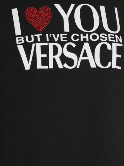 Shop Versace I Love You Hoodie In Black