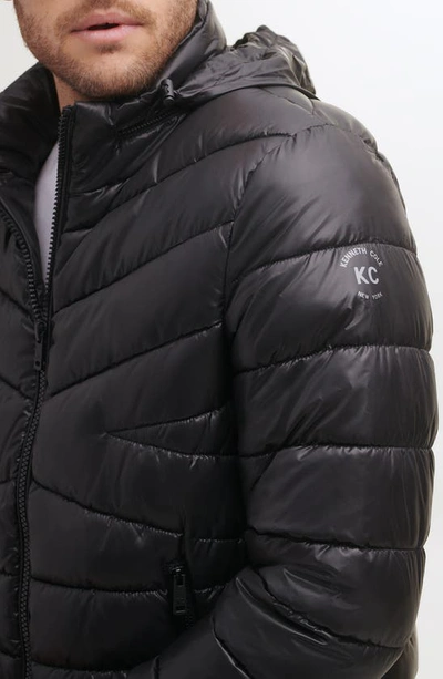 Shop Kenneth Cole Quilted Packable Puffer Jacket In Black