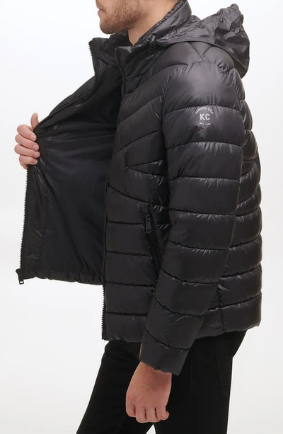 Shop Kenneth Cole Quilted Packable Puffer Jacket In Black