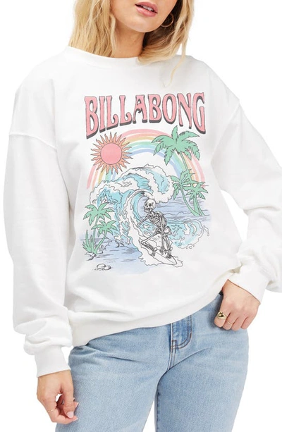 Shop Billabong Ride In Cotton Blend Graphic Sweatshirt In Salt Crystal
