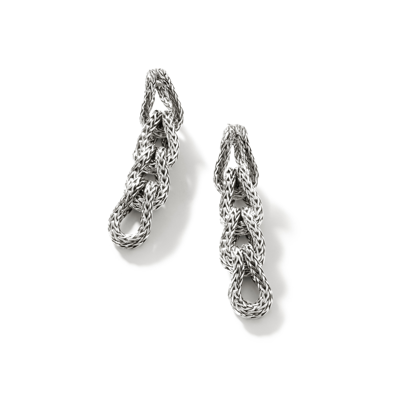 John Hardy Silver Chain Classic Asli Link Drop Earrings In Silver