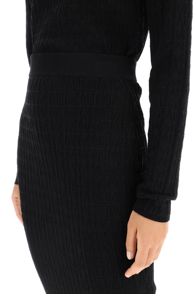 Shop Marciano By Guess 'emma' Monogram Pencil Skirt In Black
