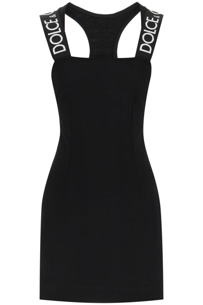 Shop Dolce & Gabbana Wool Mini Dress In Black