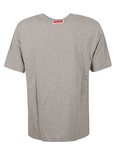 Shop Kenzo Logo Print T-shirt In Pearl Grey