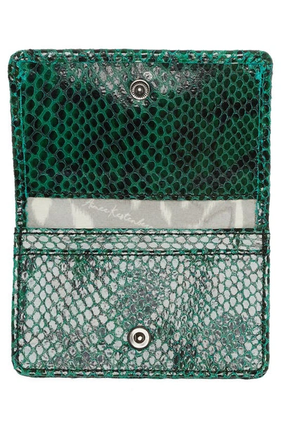 Shop Aimee Kestenberg Sammy Bifold Card Wallet In Emerald Snake