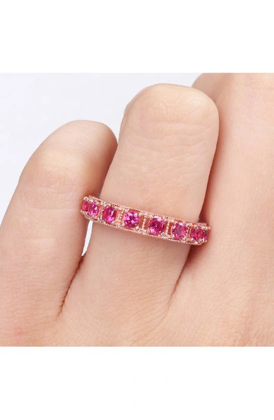 Shop Delmar Sterling Silver Created Ruby Ring In Red