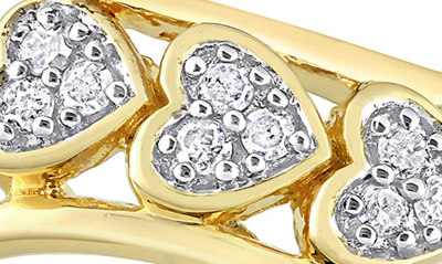 Delmar Triple Heart Diamond Ring In Yellow