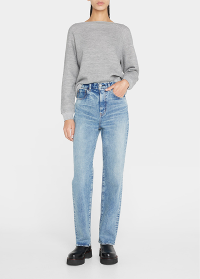 Moussy Vintage Woodhaven Loose Straight Ankle Jeans In Blue | ModeSens