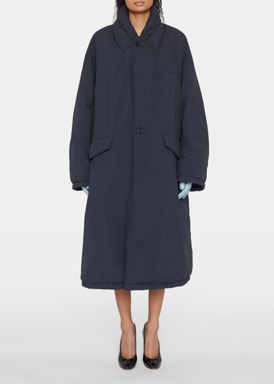 Shop Maison Margiela Long Oversized Quilted Puffer Coat In Black